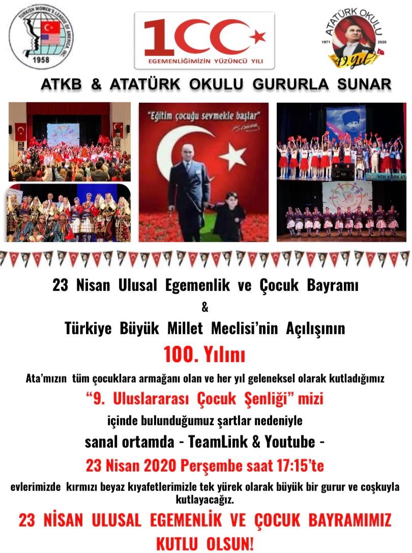 TWLA Ataturk School 9th International Sovereignty and Children’s Day – April 23, 2020