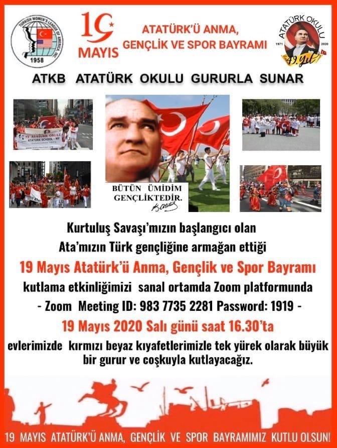 19 Mayıs Atatürk’ü Anma, Gençlik ve Spor Bayramımız kutlu olsun!