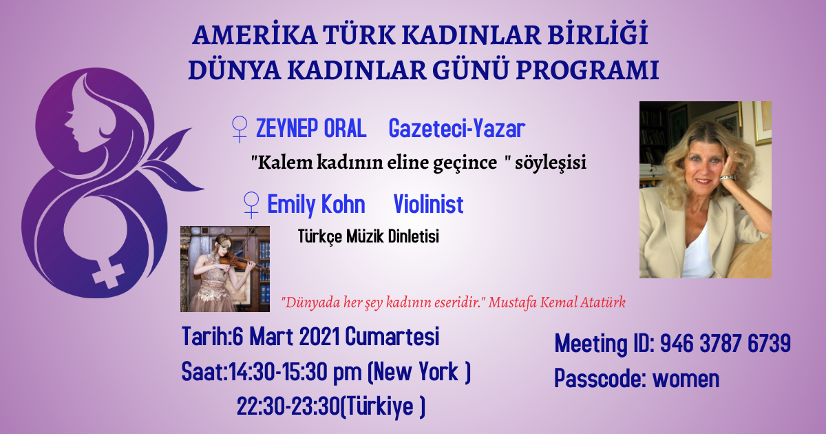 Amerika Türk Kadınlar Birliği                                               8 Mart Dünya Kadınlar Günü  Programı